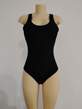 StarTreene Women's Classic Black One-Piece Swimsuit Size L